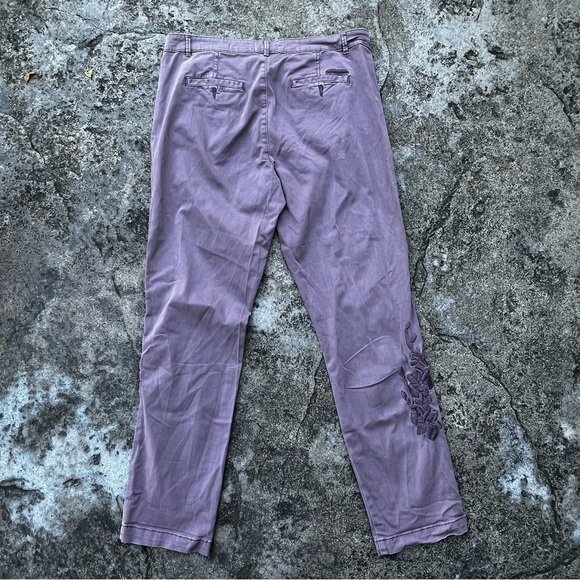 Anthropologie Relaxed Embroidered Chino Pants - Size 32 - Picture 4 of 16